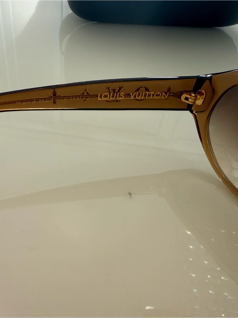 Louis Vuitton Amber Brown Round Sunglasses monogram